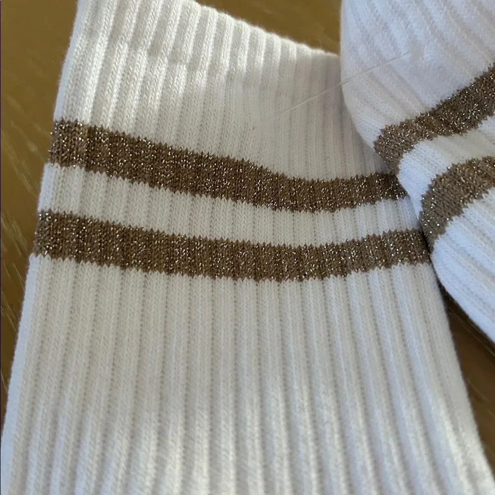 HIGH HEEL JUNGLE Metallic Retro Grip Crew Socks, NWOT